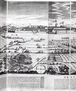 Et utsnitt av et kart over Milano, 1640